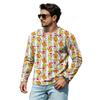 Men's Casual Street Loose Fit V-Neck Christmas Print Shirt