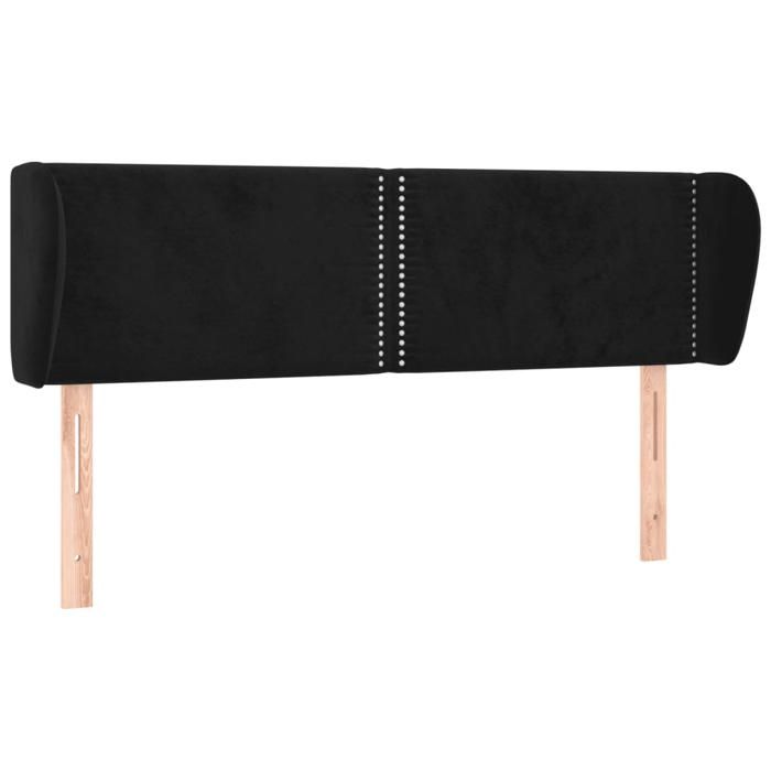 Tête de lit - Maison Exclusive - Velours noir - 147 x 23 x 78/88 cm - Oreilles rembourrées