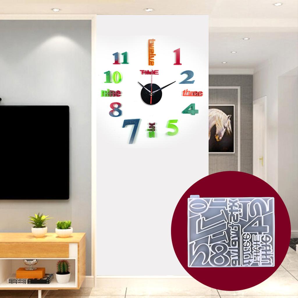 For Creative Numeral Clock UV Epoxy Resin Mold Wall Clocks Crystal Silicone Mould DIY Crafts Jewelry Home Decorations Mo