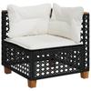 Vidaxl 5-Cz. Set da Salotto per Giardino, Cuscini, Rattan Nero PE