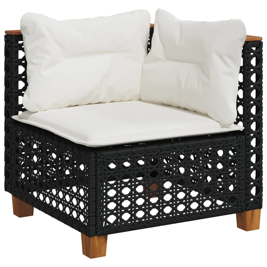 Vidaxl 5-Cz. Set da Salotto per Giardino, Cuscini, Rattan Nero PE