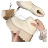 Elegant Women's Boots Round Toe Solid Plush Fashionable Versatile Warm Mid Heel Water Proof Casual  Comfortable Snow Boots