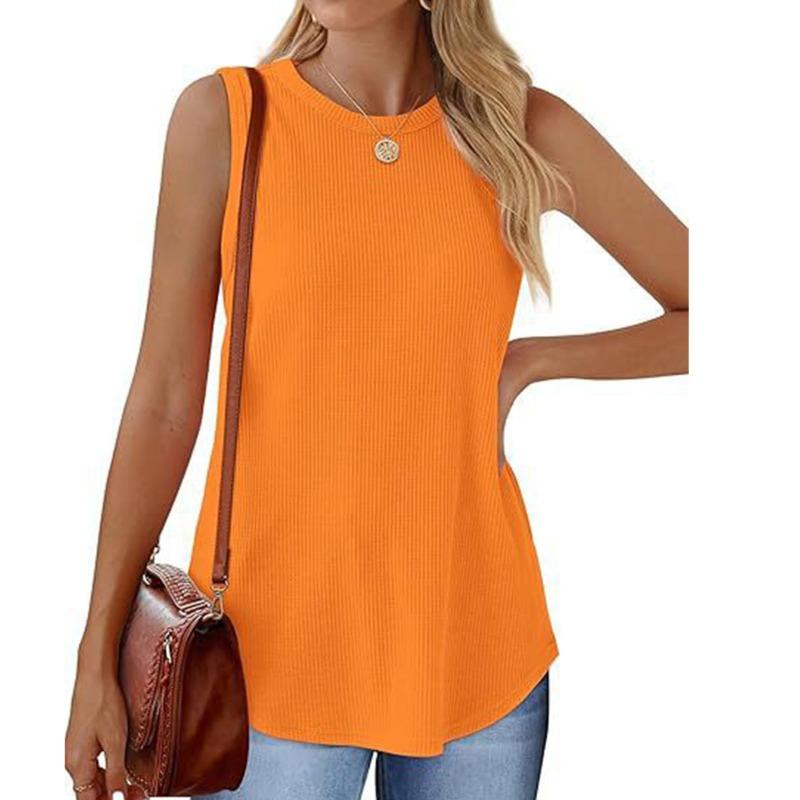 GMXIA Dámská móda Ležérní Jednobarevný Potisk Bez rukávů O Kulatý Výstřih Halenky a Košile