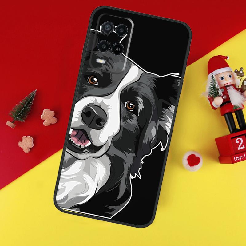 Border Collie Watercolor Case For Oppo A38 A18 A58 A78 A98 A74 A94 A54 A80 A60 A40 A96 A76 A16 A15 A17 A57 A5 A6 Pro