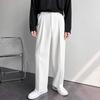 Men's Four-Season Relaxed Straight-Leg Trousers Casual Simple Floor-Length Dress Pants