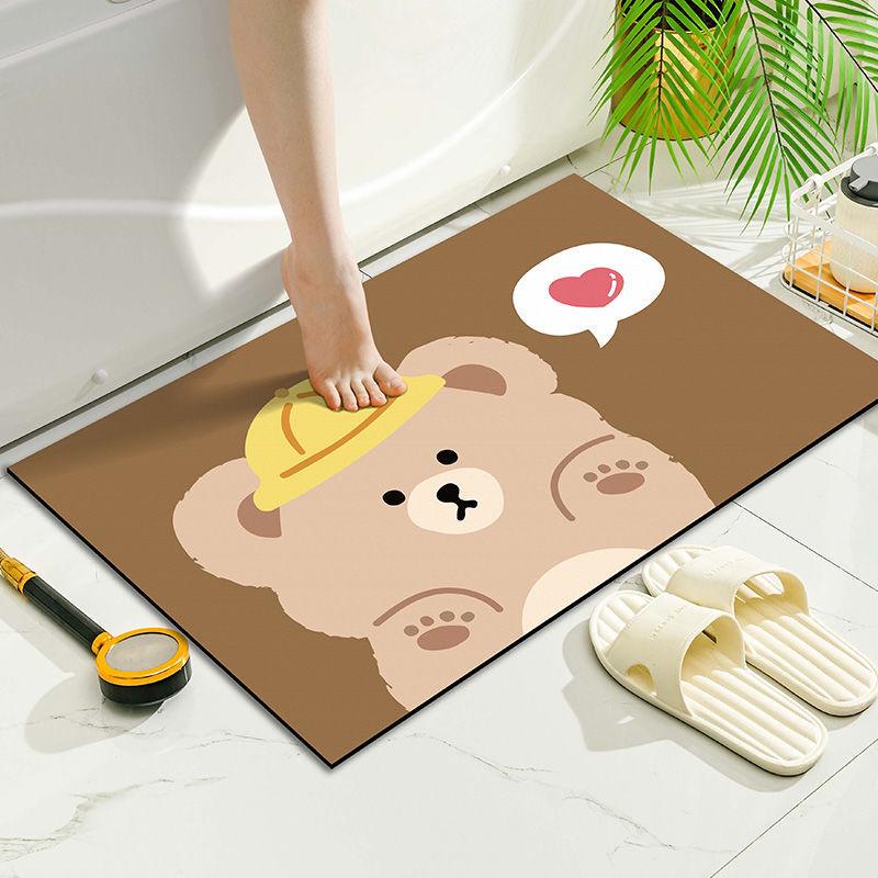Cartoon Cute Door Mat Toilet Bathroom Door Absorbent Non-slip Foot Mat Door Mat Bedroom Entry Carpet