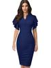Buy Vintage Solid Color Elegant Office Work Vestidos Business Party ...