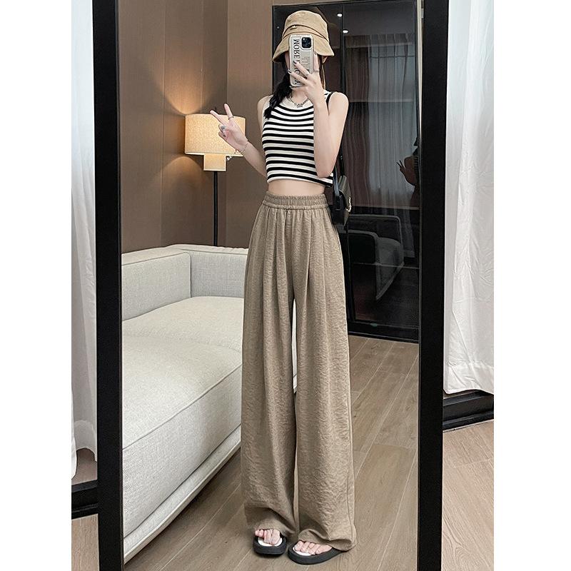 Korean-style Design-sensory, Fu Yamamoto Pants for Women, New Summer Casual Loose Lazy Ice Silk Wide-leg Trousers