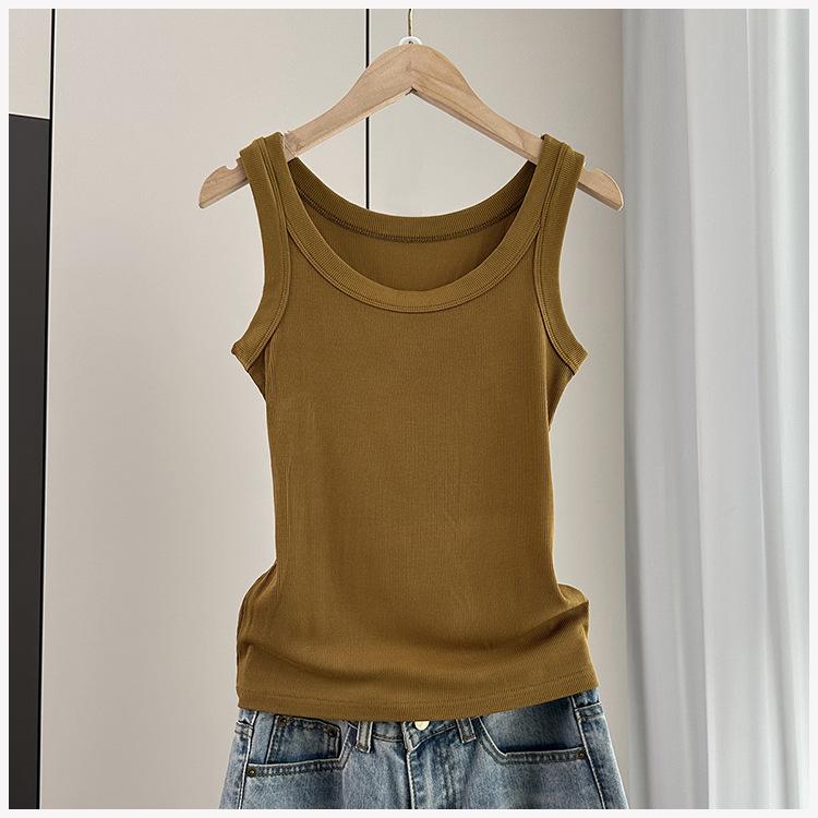 Anti-Armpit-Fat Cami Tank Top Ribbed Slim Fit Inner Wear For Suits Versatile Everyday Stretchy Slim Base Layer Soft Fabric Inner And Outer Wear Top