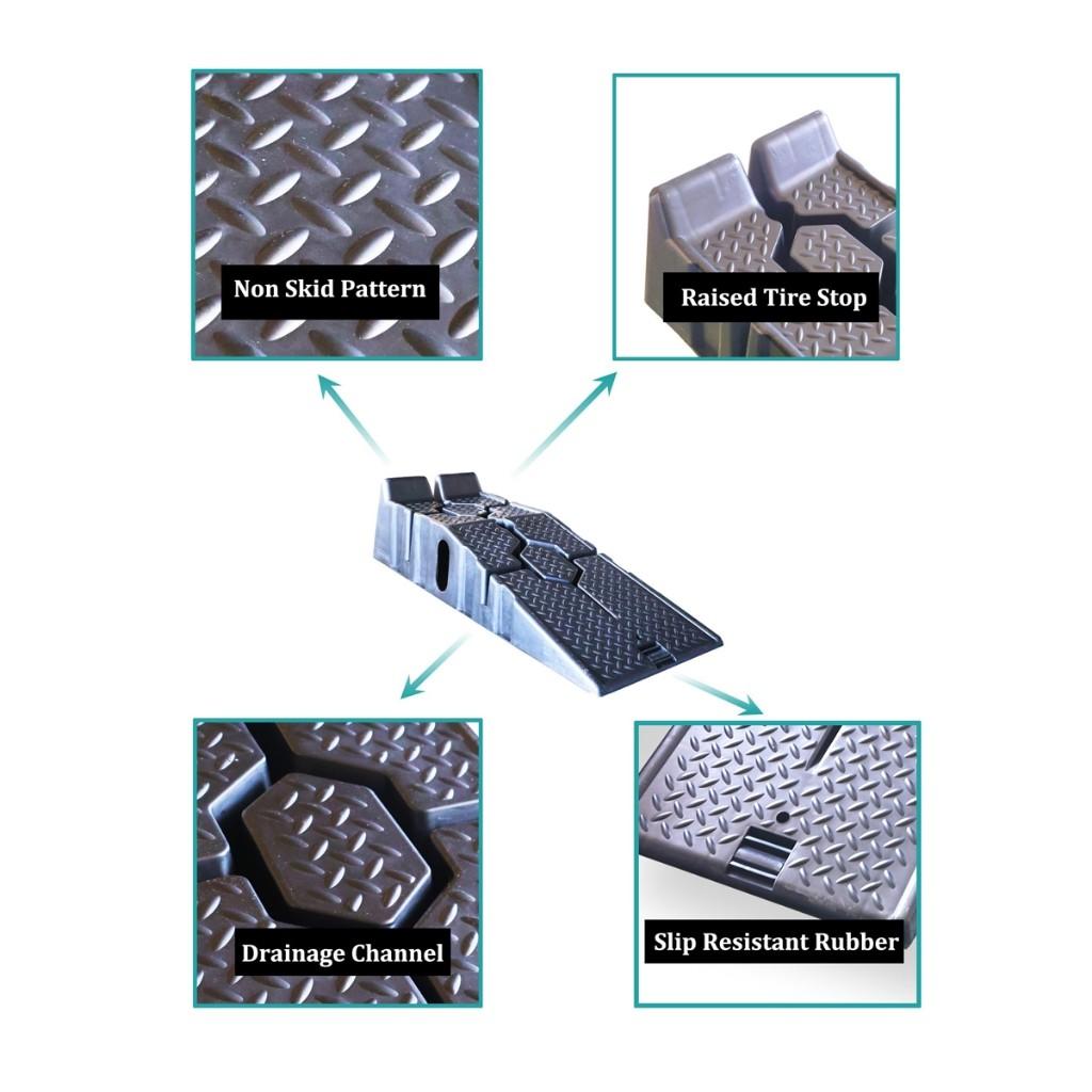 2pcs Car Ramps Heavy Duty Durable Plastic Car Ramp Car Vehicle Truck Threshold Ramp Kit Car Maintenance Ramp