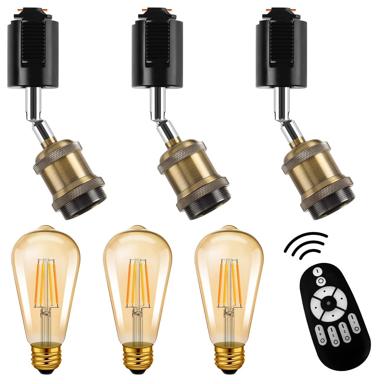 

LVWIT Трековый светильник E26 с диммируемым светодиодным потреблением мощности, пульт дистанционного управления, лампа Эдисона, освещение, потолочный, регулируемый, дневной свет, лампа дневного света, ночной, пульт