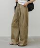 Peulenchisikeu [Life360] [3-Fold Length] Mercan Cotton Double-Pleated String Wide Pants_F6H474Pt (A Type)