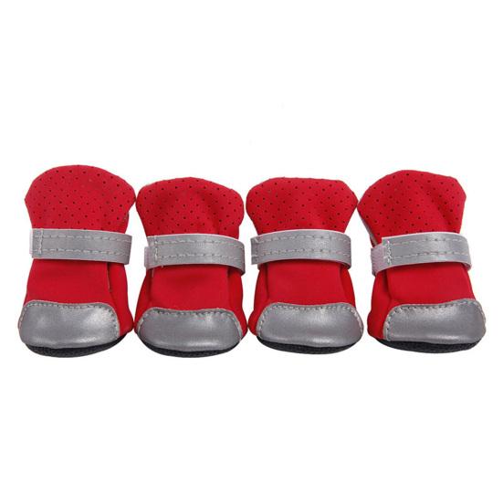 4Pcs Reflective Dog Puppy Shoes Pomeranian Teddy Bichon Soft-soled Pet Boots