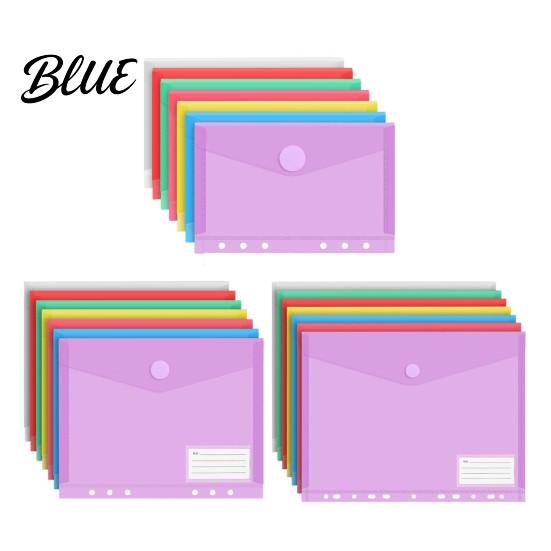 Transparent File Pouch And Loop Folder Label with Set Plastic Pocket Hook Closure Clear Long-term Document Storage Bag Poly