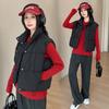 European and American wind cotton vest autumn and winter vest stand-up collar short cotton vest women's down cotton vest