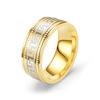 Vintage Griechisches Schlüsselmuster Ring für Damen Herren Edelstahl Goldbeschichtet 8 mm Anlaufgeschütztes Band für den täglichen Gebrauch