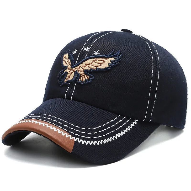 

Unisex Sunshade Breathable Baseball Cap With Eagle Embroidery For Outdoor Sport, Ideal choice for Gifts Adjustable темно-синий