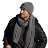 Kamea Martin Men' Set: Hat and Scarf, Dark Gray