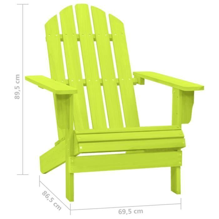 VidaXL Chaise de jardin Adirondack bois de sapin massif vert 315876