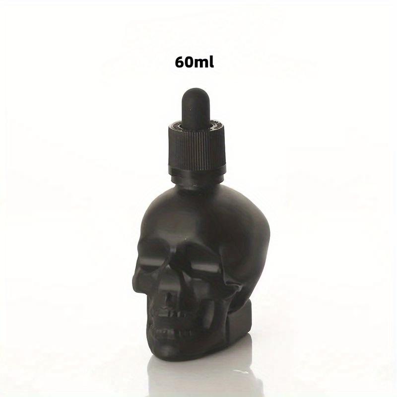 30ml/60ml Skleněná lahvička s kapátkem Černá Lebka Roztomilé lahvičky na esenciální oleje s kapátkem na parfémy