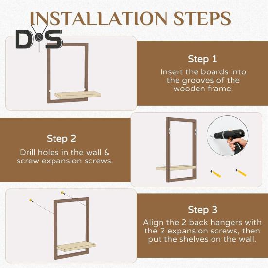 2/4Pcs Wooden Floating Shelf Storage Racks Smooth Edge Burr Free Simple Installation Wall Storage Shelves Display Shelf Set