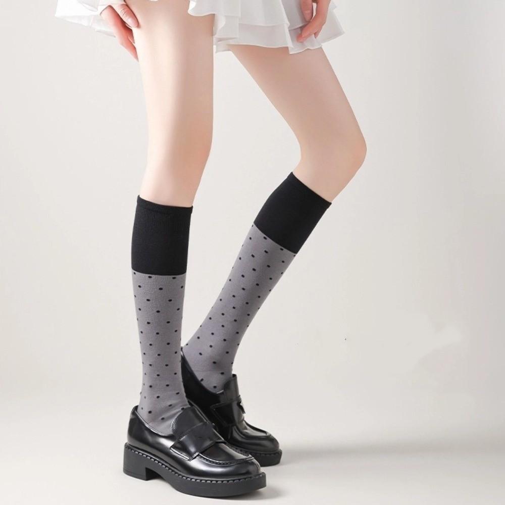 Korean Style Knee Socks Color Matching Women Stockings Fashion Long Socks  Women