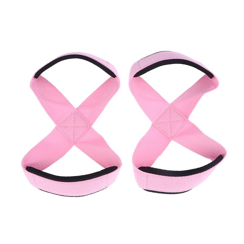 

2 шт. М які ремені у формі вісімки для станової тяги, важкої атлетики, зап ястя, антиковзні, спортивні, для фітнесу, для силових атлетів, для тренувань, для підтягувань рожевий