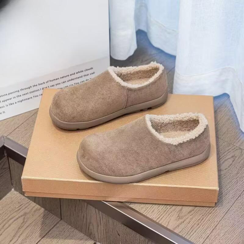 Высокие утепленные ботинки - Новые модные ретро цельные слипоны для ленивых Однотонная обувь Хлопковая обувь 40 малиновый 1690₽