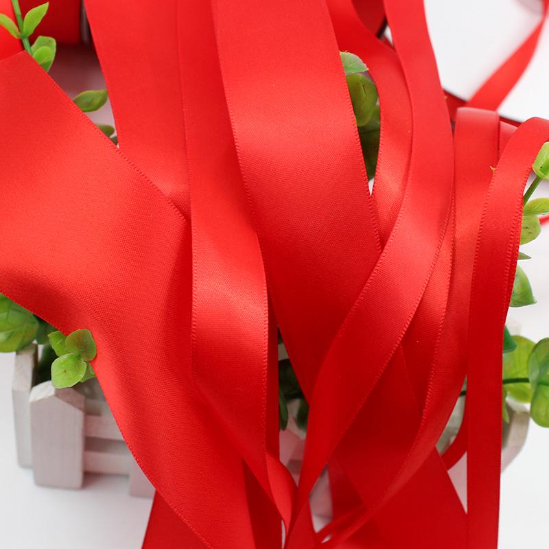 

Красная атласная полиэстеровая лента для свадеб и украшения подарочных коробок 5cm wide, 91m/roll красный