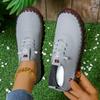 Soft Laced Up Oxford Shoes for Women Ortho Loafers Woman Plain Shockproof Driving Flats Elderly Mom Slip On Faux Leather Shoes