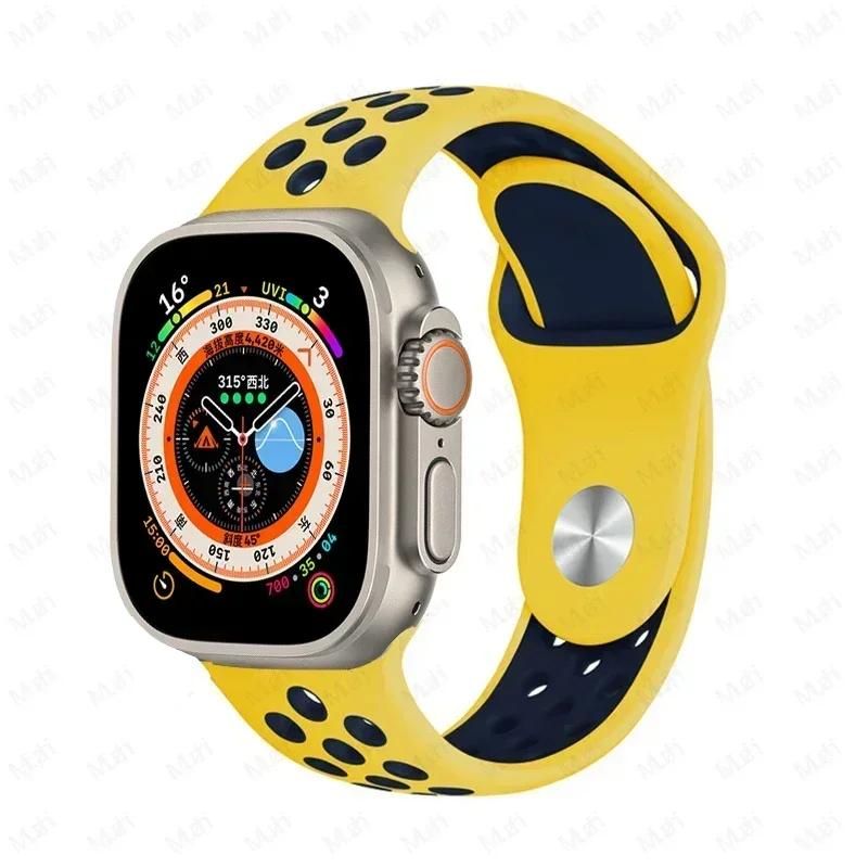 Sportarmbänder für Apple Watch Series 10 42mm 46mm Armband ultra 2 49mm 40mm-44mm 45mm 41mm Silikonarmband iwatch 10 9 8 7 6 SE 5 4 3