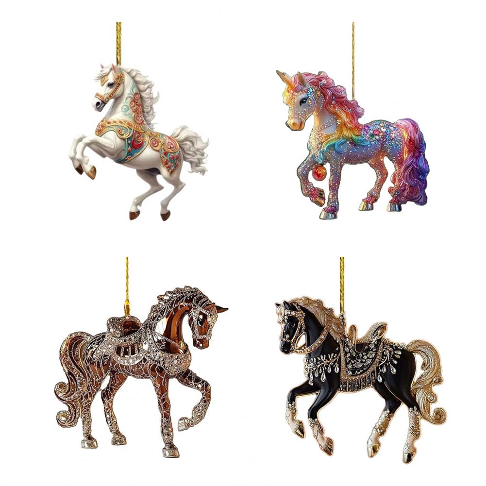 Horse Pendant Minimalist Style Jewelry Horse Acrylic Pendant Keychain 2d Car Mirror Charm Ornament Equestrian Bag for Horse