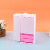 1/12 1/6 Dollhouse Miniature Pink Plastic Wardrobe,Wardrobe with 2pcs Hangers Playset Doll Accessories Fashion Toys Birthday Christmas Gift