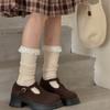Sweet Lace Vertical Striped Thickened Loop Socks for Warmth In Autumn and Winter, Boneless Pile Socks for Women