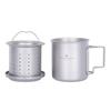 Pure Titanium Travel Tea Mug With Filter Folding Handle 420ml Portable Single Layer Infuser Cup Camping Hiking Outdoor Use