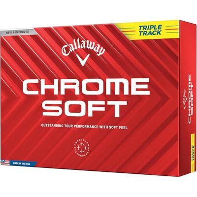 Callaway Chrome Soft Yellow Golf Balls 12 Count Triple Track 3-Piece Structure