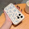Simple blue line flowers and plants are suitable for Apple 16/15/14 promax mobile phone case 13/12 soft xr/xs anti-drop 11