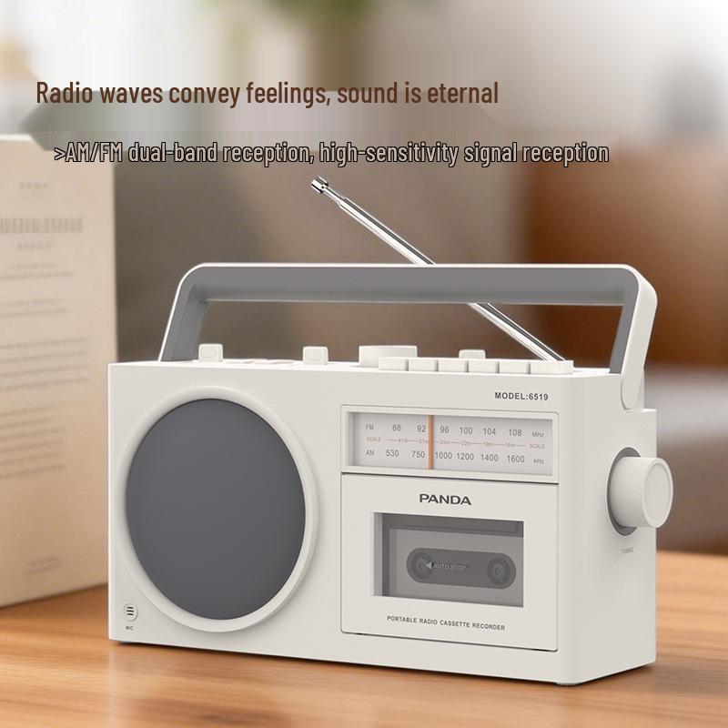 Panda6519 Retro Bluetooth Speaker: Cassette Player, Recorder, Radio, and Charger.