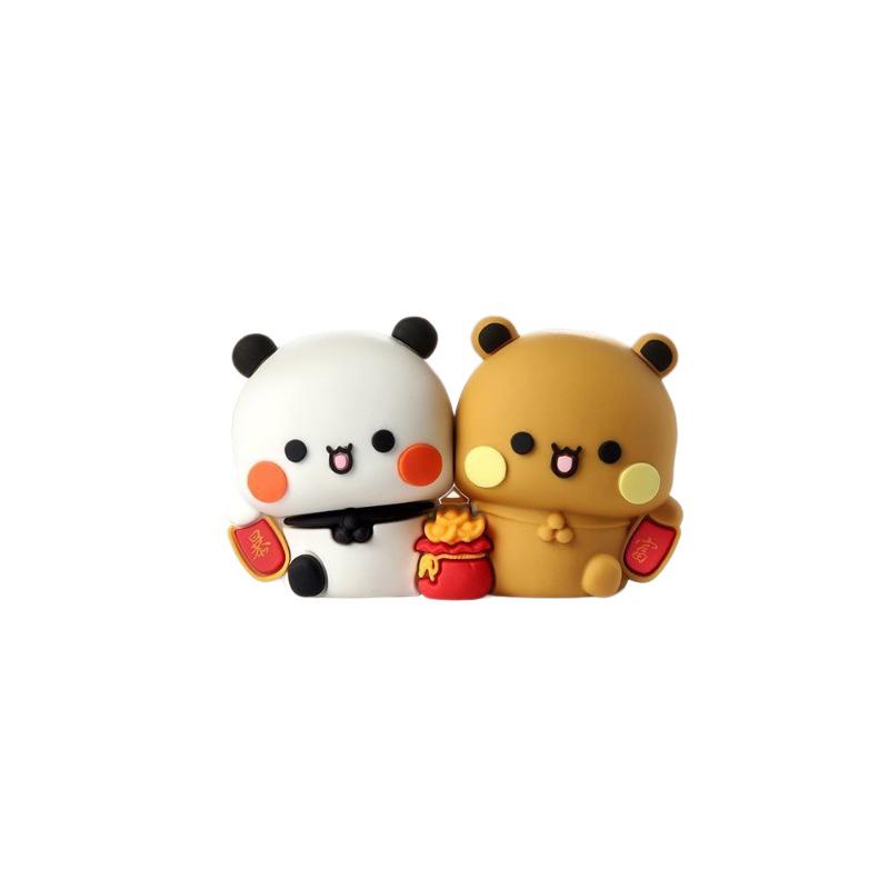 Panda Office Wealth Charm: Cute Car Ornament, Trendy Toy Figure, Christmas Gift for Girls