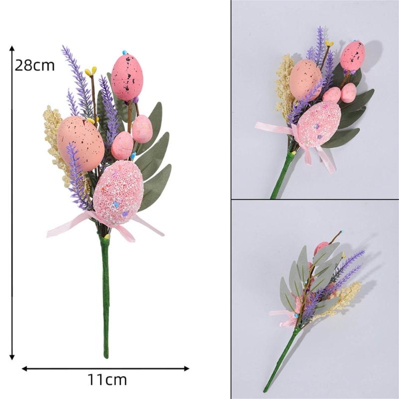 Efficient Spring Festival Eggs Artificial Flower Bouquets Bright Home Office Easters Celebration Decoration