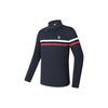 Fila Golf Series Color Block Knitted Long Sleeve Polo Shirt Men Tops Legendary-Blue A11M415217F-NV