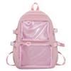 Schoolbag Japanese Ins Transparent Badge Pain Bag Backpack Women's Second Dimensional Comic-Con JK School Bag Student Girl Backpack