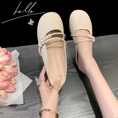 Schoenen enkellaarsjes dames zomer 2025 nieuw platte zool veelzijdige rok schoenen instappers