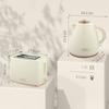 1.7L 3000W Fast Boil Kettle & 2 Slice Toaster Set, Kettle and Toaster Set with Auto Shut Off, Browning Controls, Beige