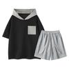 Men's Ice Silk Summer Sportswear Set: Trendy Loose Fit Short Sleeve T-shirt & Shorts Duo