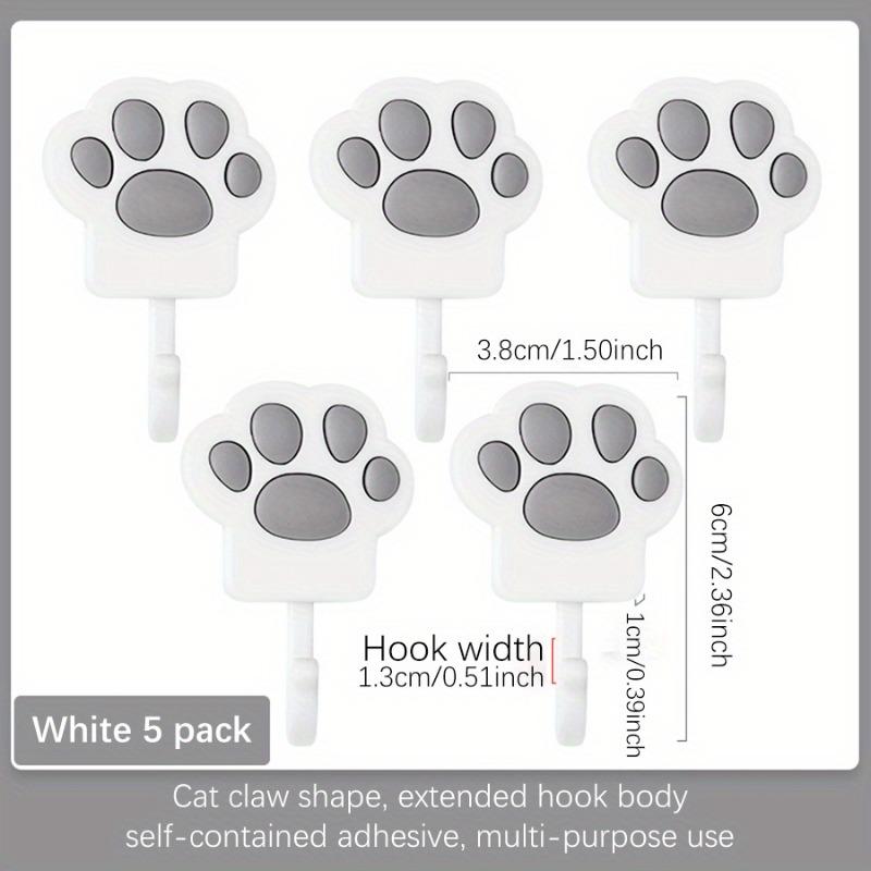 5PCS Cute Cat Claw Adhesive Hooks, Strong Self-adhesive, Wall-friendly No Damage, Great for Keys and Small Items In Bathroom, Dorm and Home.