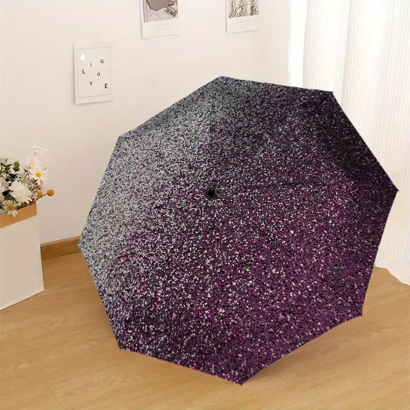 1pc Glitter Circle Pattern Umbrella Design Automatic Opening and Closing Umbrella, High-quality Travel Umbrella, Lightweight and Portable, -24