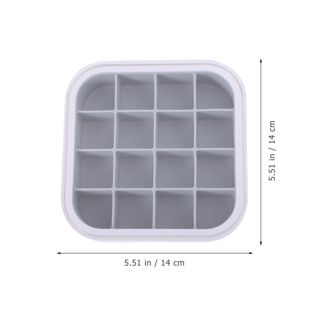 2Pcs 16 Grid Silicone Ice Cube Mold With Lid
