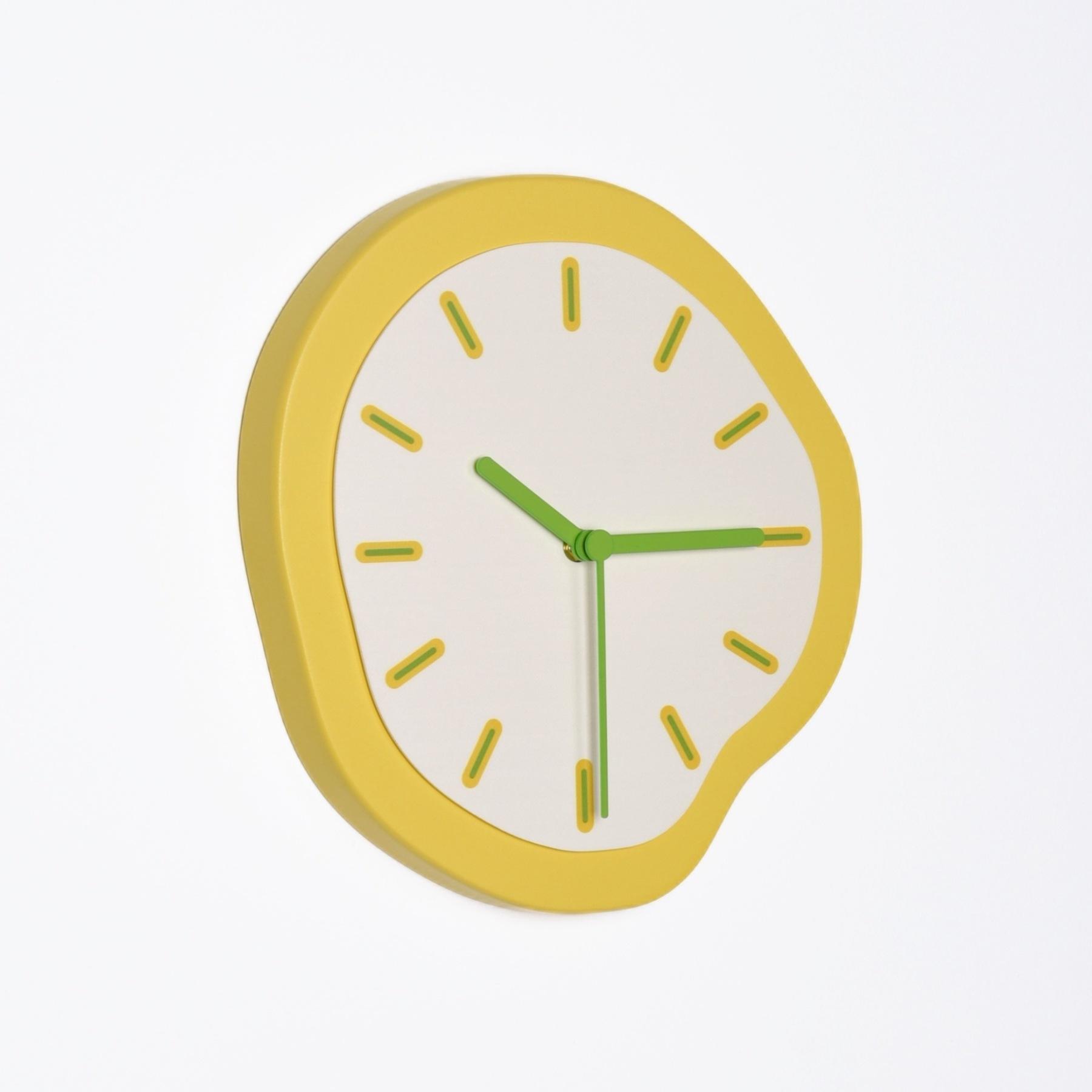 

Маленькие свежие модные дизайнерские декоративные настенные часы, высококлассные для гостиной, украшение для дома, персонализированные креативные дофаминовые часы Napoli Yellow - 30 × 30cm - SZ16-10