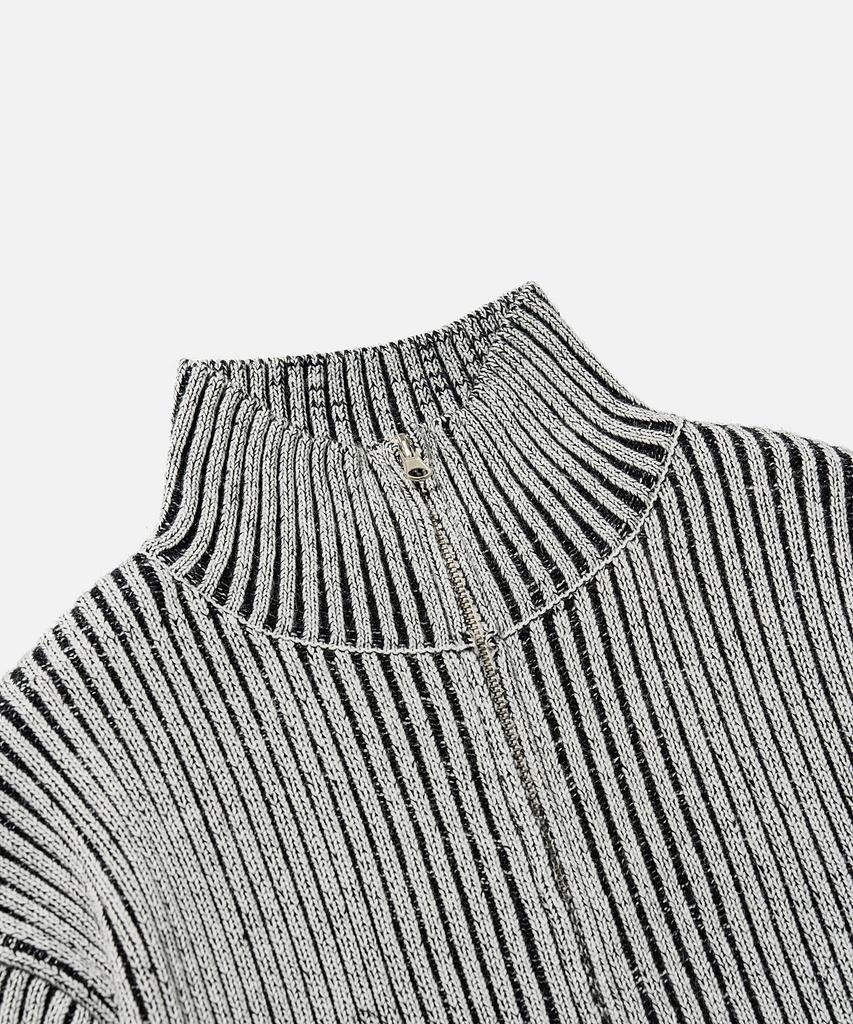 Vastic Two-Tone Knit Zip-Up_White / Black